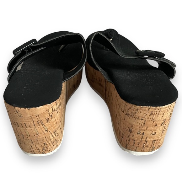 NANIYA - Black Buckle Platform Wedge Sandal – Women Size: 6.5 - Picture 5 of 6